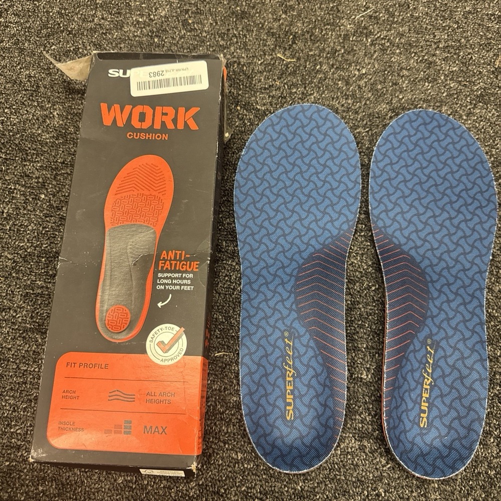 Superfeet Work Slim-Fit Cushion Insoles - Size E M 9.5-11 / W 10.5-12